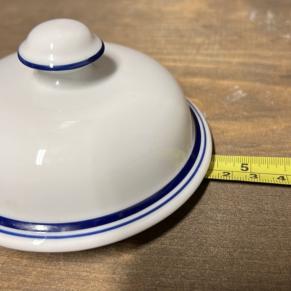 Dansk Bistro Christianshavn Blue - Vintage Cream & Sugar Jar Lid Set NWOT - Picture 6 of 16